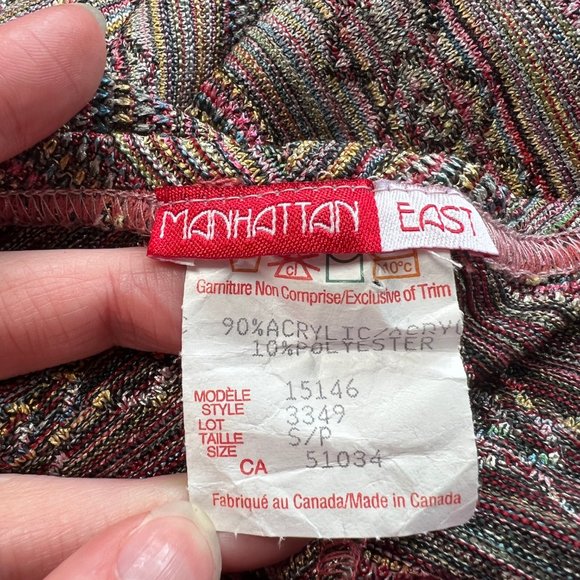 Vintage Multicolor Halter Knit Bodycon Fitted Ruffle Midi Summer Y2K 90s Dress - Picture 6 of 8